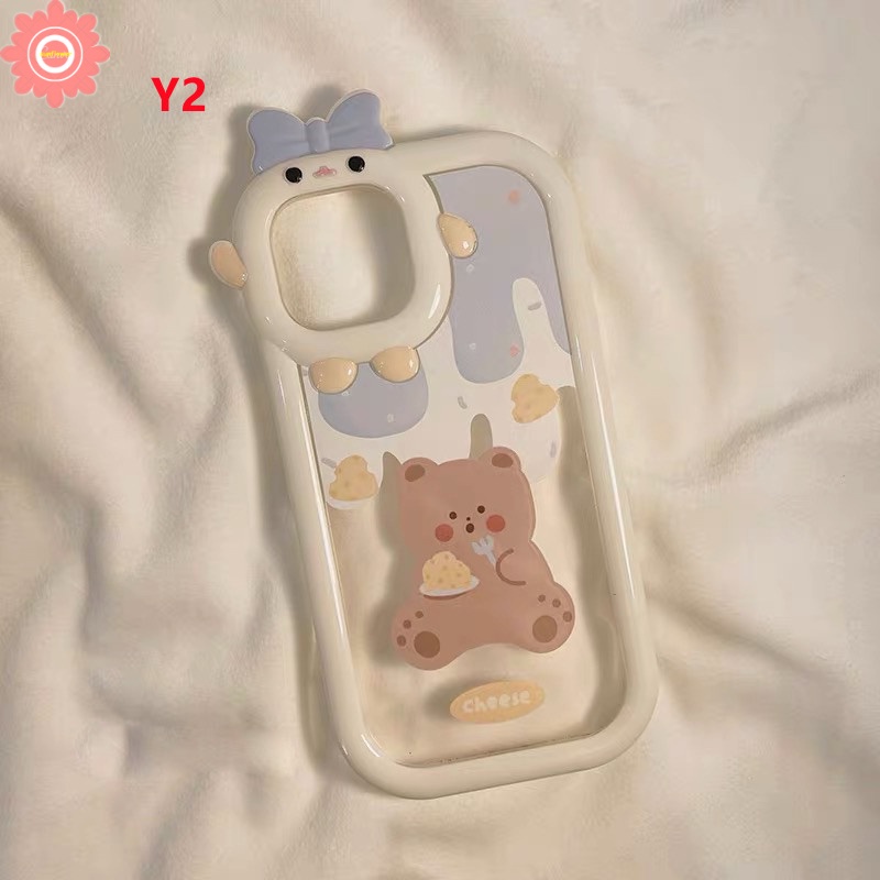 Casing Lensa Little Monster 3D Redmi Note11 11S 10s 10s 10 11 Pro Max8 9 10 Redmi A1 A1+ 9 10 9T 10C 10A 9A 9C NF PO CO M3 X3 MI 11Lite Kartun Beruang Rabbit Glossy Anti Pecah Sarung Cover Sarung