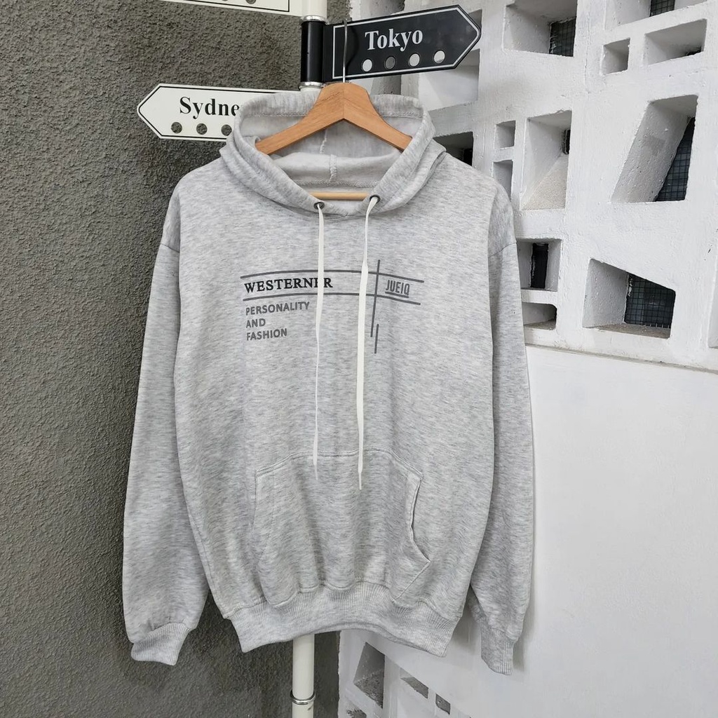 Sweater WESTERNER HOODIE Pria Wanita Oversize Fashion Terkini Motif Simple OOTD Daily Kasual