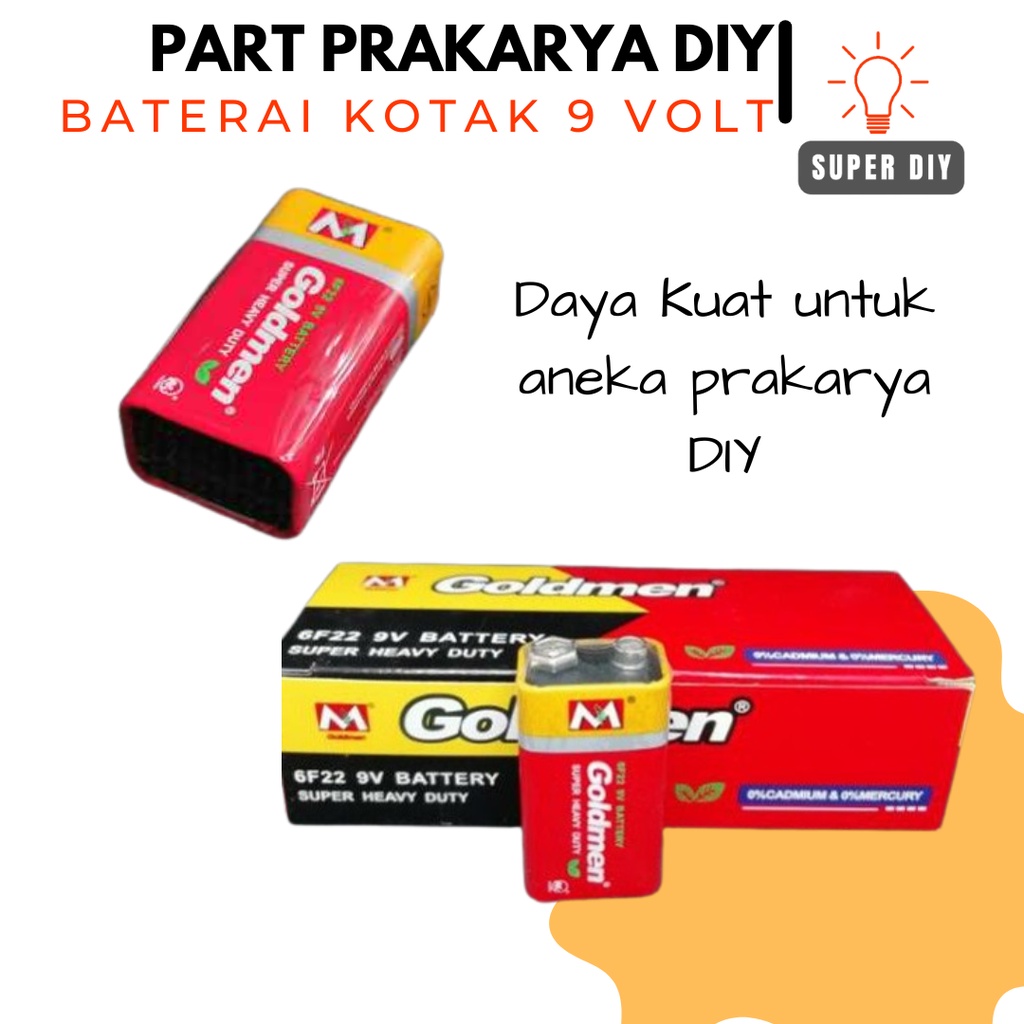 BATERAI KOTAK 9 VOLT / BATERAI PRAKARYA DIY