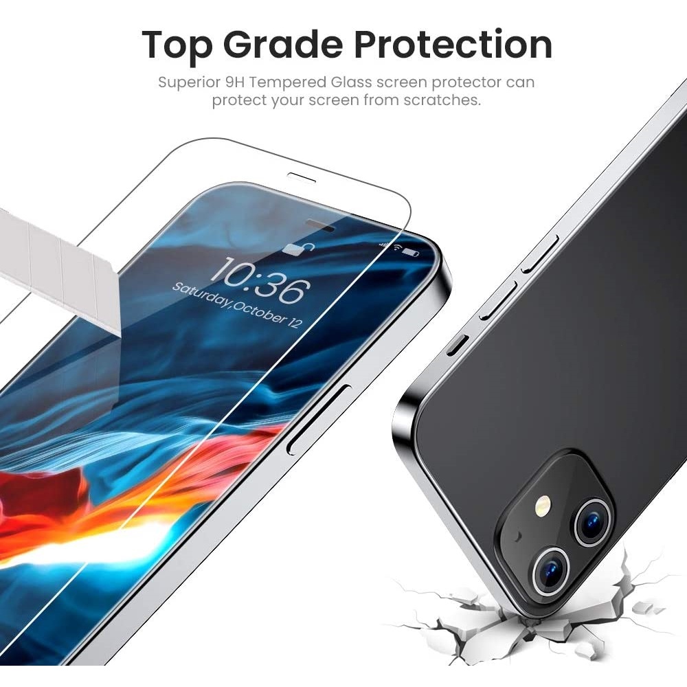 3 In 1 film tempered glass Pelindung Lensa Kamera Depan + Belakang Untuk iphone 14 Pro Max 13 12 Pro Max 11 Pro Max