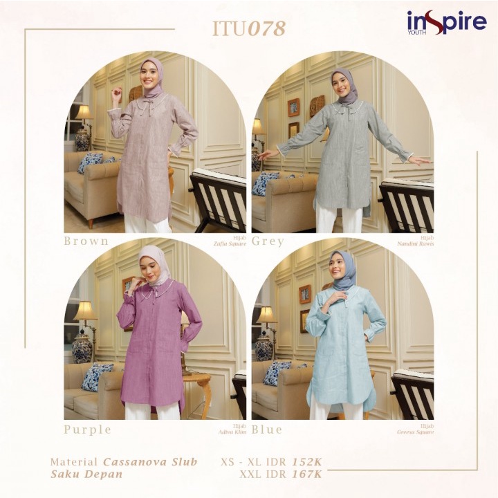 Tunik ITU 078 Inspire Youth Terbaru 2023 / Fashion Muslim Tunik / NIbras / Tunik