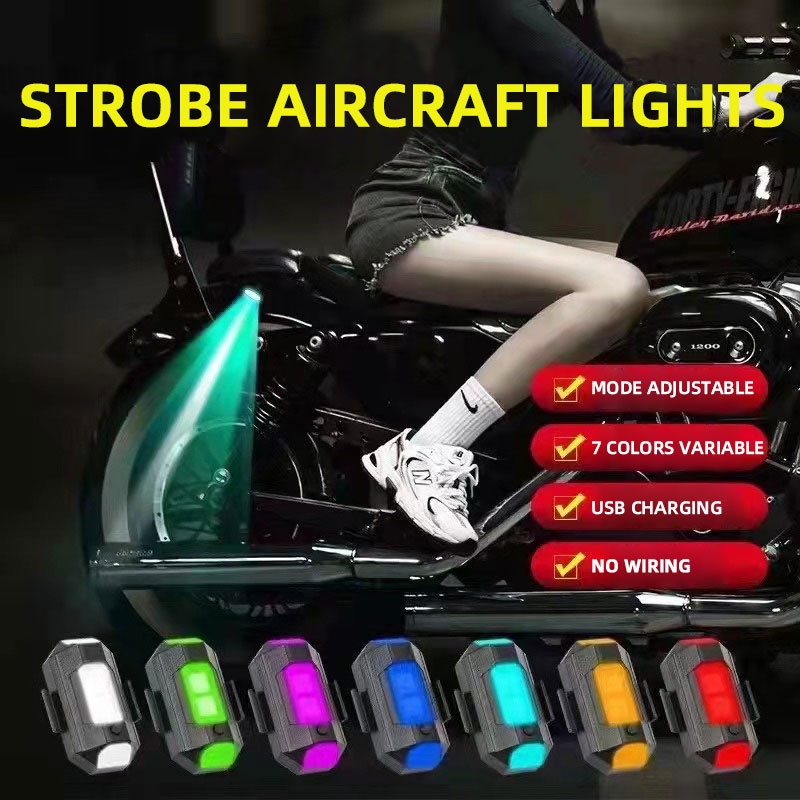 LAMPU LED KEDIP PESAWAT RGB  LED AIRCRAFT PLANE 7 WARNA USB MOBIL MOTOR BANYAK MODE Motor Peringatan Lampu Tahan Air USB