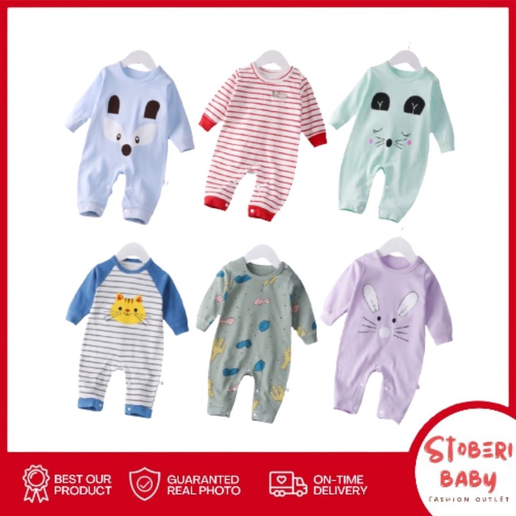 stoberi baby - JUMPER BAYI PANJANG IMPORT 0-6 bulan / romper bayi baju bayi jumper lucu bayi 100% import A2