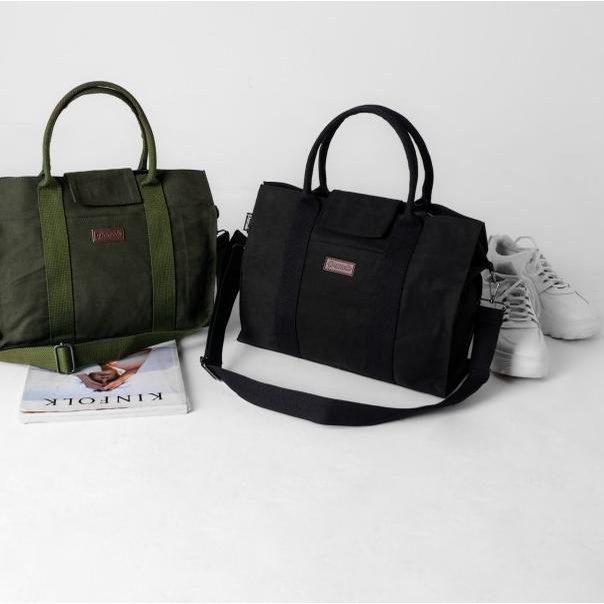 Pamole - Tas Selempang Multifungsi Bahan Kanvas Premium - Talia Series - Hitam