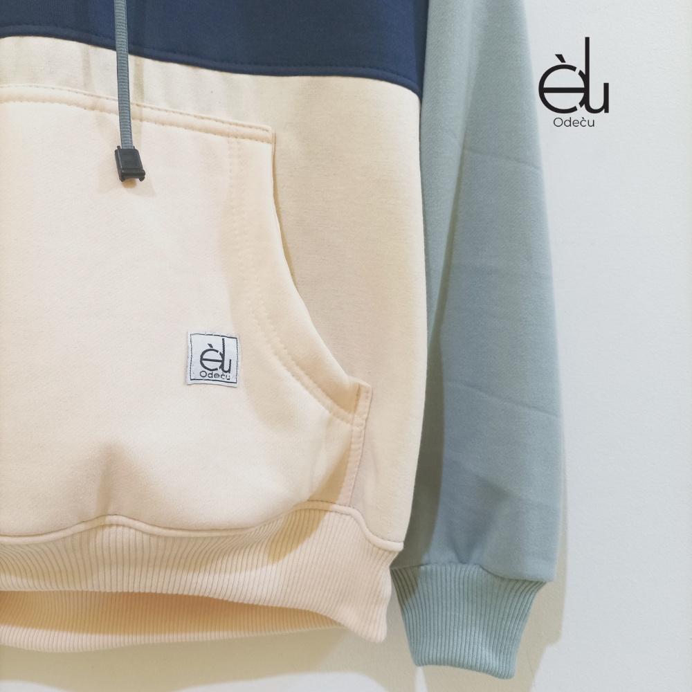 ODECU PREMIUM HOODIE VERTICAL SAGE NAVY VANILLA SWEATER OVERSIZE WANITA PRIA