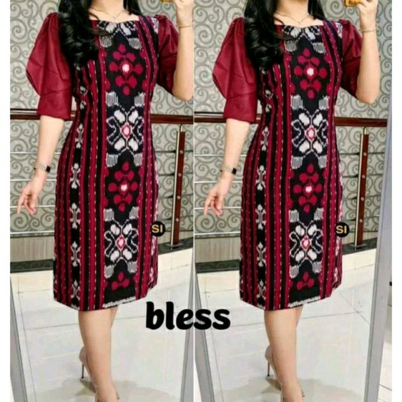 Dress tenun etnik baju tenun pesta baju tenun original BTJ5