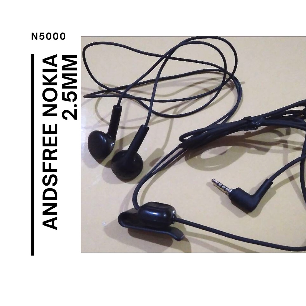 [ N5000 ] Handsfree Nokia N5000 Nokia 6600 2300 2610 2310 Headset Henset Hansfree Nokia Jadul Jack 2.5mm Earphone Nokia 6300  3650 Handsfree Nokia Lubang kecil 2,5mm Original 100%