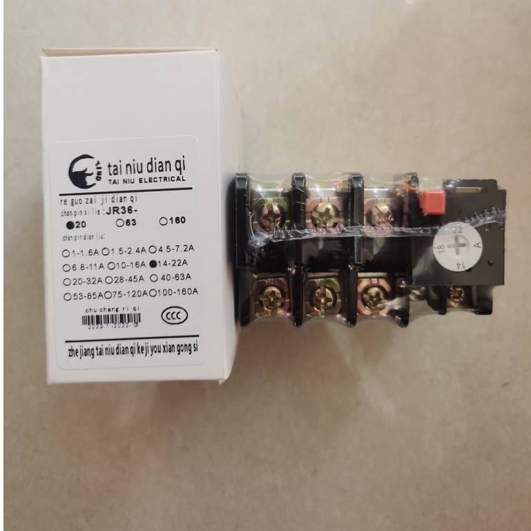 Thermal Overload Relay Protector JR36-20 14-22A Berkualitas