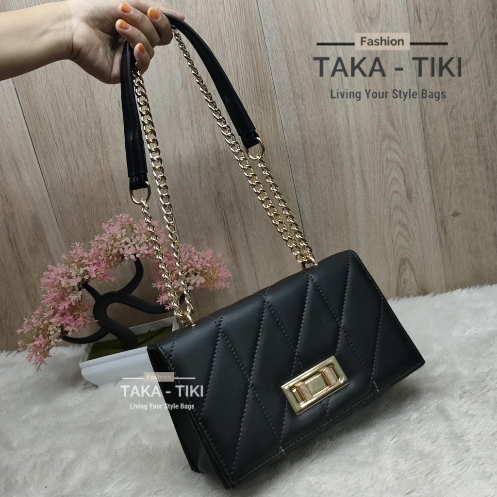 NEW TAS SELEMPANG SLINGBAG KOTAK BOY WANITA SPECIAL EDITION RANTAI TEBAL KOMBINASI