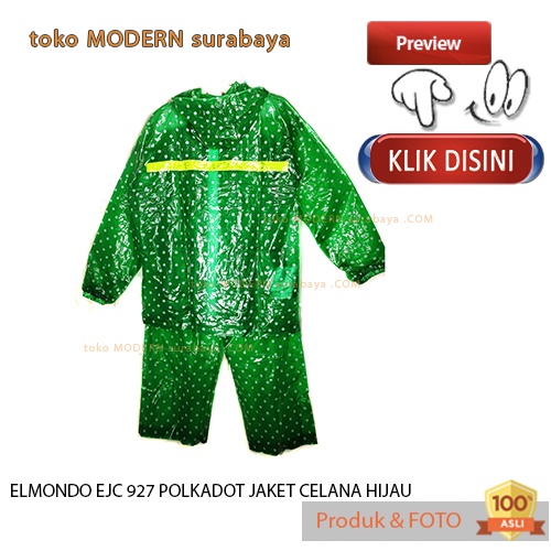 Jas Hujan dewasa jaket celana polkadot PVC murah ELMONDO EJC 927