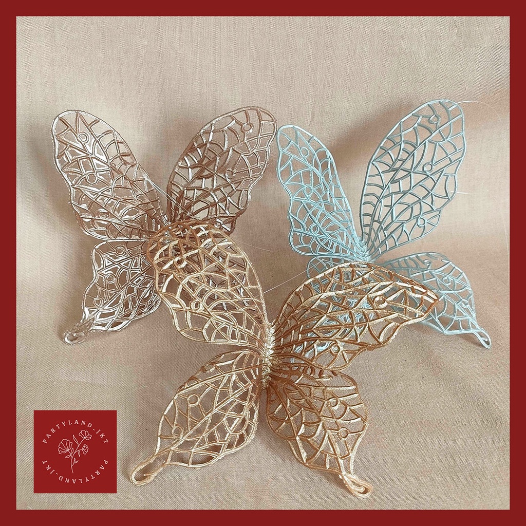 Artificial Gold Butterfly  Ramadhan Hampers Decoration Lebaran Dekorasi Idul Fitri Hari Raya Hiasan Bunga Palsu Artificial Flower Bunga Plstik Hias