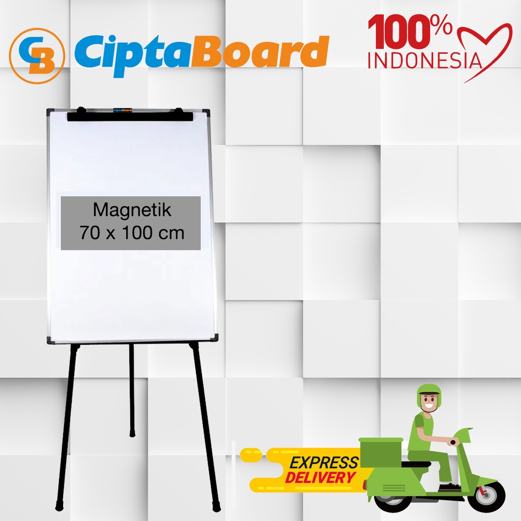 

Flip Chart / Flipchart / Whiteboard / Papan Tulis / Papan Presentasi Magnet Cipta 70 x 100 cm