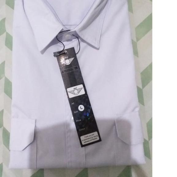 Kemeja Lengan Pendek Putih/Pria/Pangkat/Kerja/Formal HR