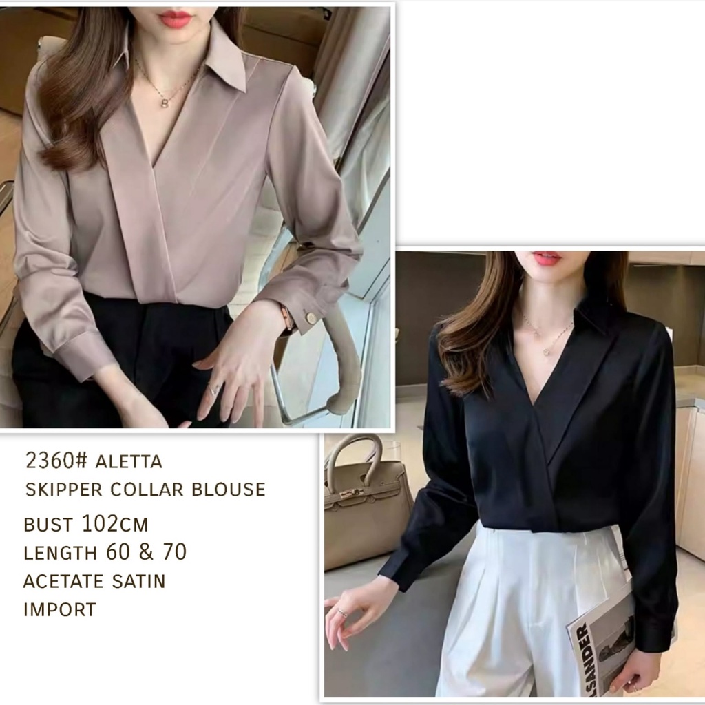 NGJ 3M 2360 ALETTA SKIPPER COLLAR BLOUSE FASHION IMPORT PREMIUM THREE M TM