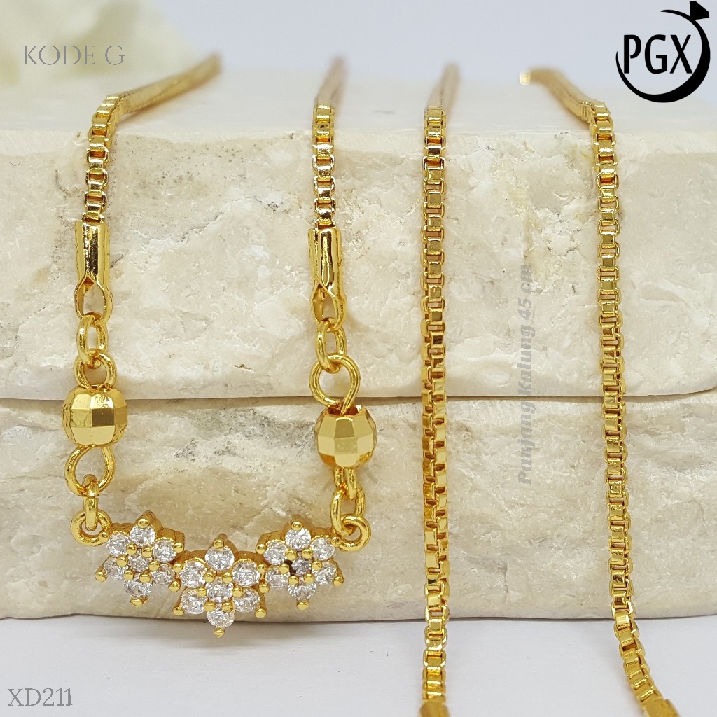 PGX Kalung Wanita Xuping Perhiasan Lapis Emas Aksesoris Fashion Premium - XD211