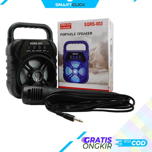 SPEAKER BLUETOOTH SUPER BASS 3 INCH FREE MIC KARAOKE FM SQRS 003