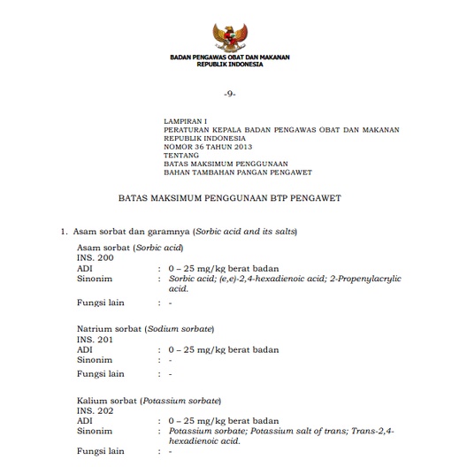 Pengawet Makanan Potassium Sorbate | Kalium Sorbate | Pengawet Food Grade