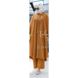 Marwah Set Crinkle Jumbo  Baju Setelan Wanita Kekinian / Long Tunik Set Celana Crinkle Airflow Ld 120 Cm Pakaian Wanita Terbaru