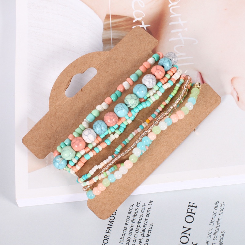 Gelang Manik-Manik Multilayer Gaya Bohemian Untuk Wanita Handmade