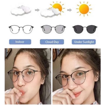 [ OBJ ] Kacamata Photocromic Korea / Anti Radiasi 2 In 1 Potokromik Photochromic Pria Wanita