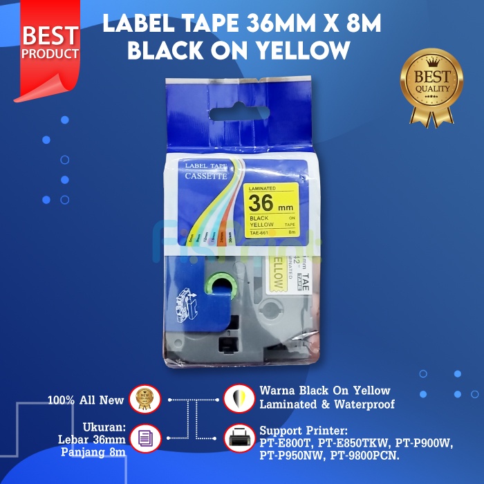 Label Tape Laminated TZE-661 36mm Compatible