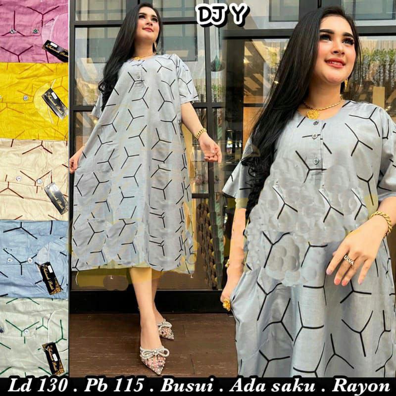 Daster Jumbo Rayon Kancing LD 120 Lengan Pendek