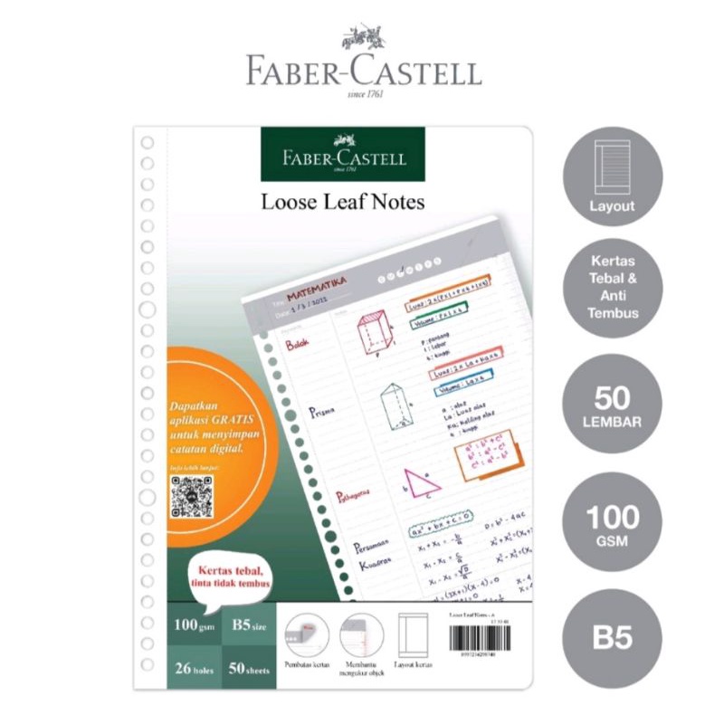 

Kertas Loose Leaf Faber Castell 175501 Loose Leaf Notes