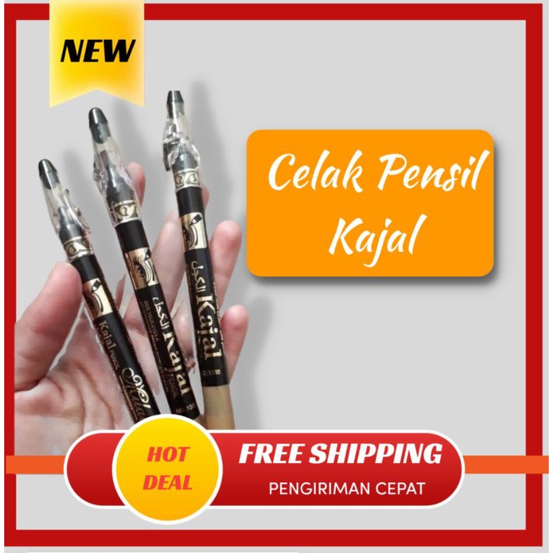 Celak Mata Pensil Kajal Arab Waterproof Original Ori / Celak Mata eyeliner santri Tahan Lama / Celak