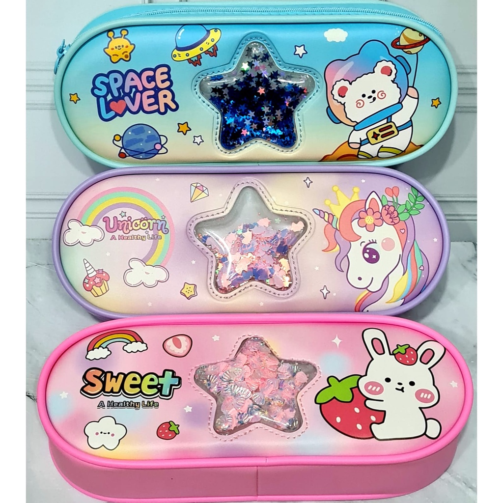 

Tempat Pensil Seleting Fancy Star Sequin Goyang XIAOLINGJING