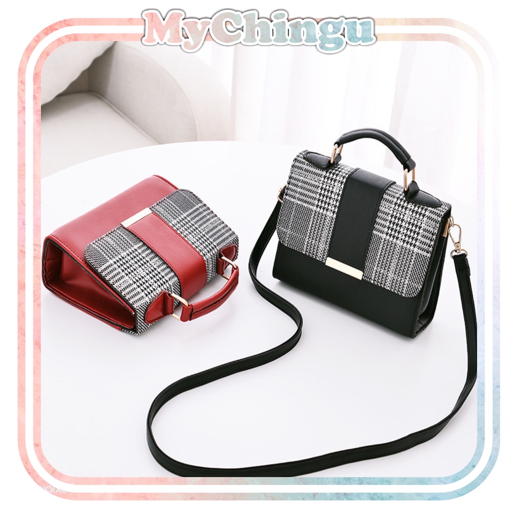 ❀ Chingu ❀ TW015 Tas Selempang Wanita Kotak Simple Mini Tas Bahu Import Murah