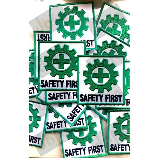 Logo K3 Safety First/Logo Bordir/Patch Bordir/Patch Bordir Satuan/SAFETY/K3/PMI/SAFETY K3/Terbaru