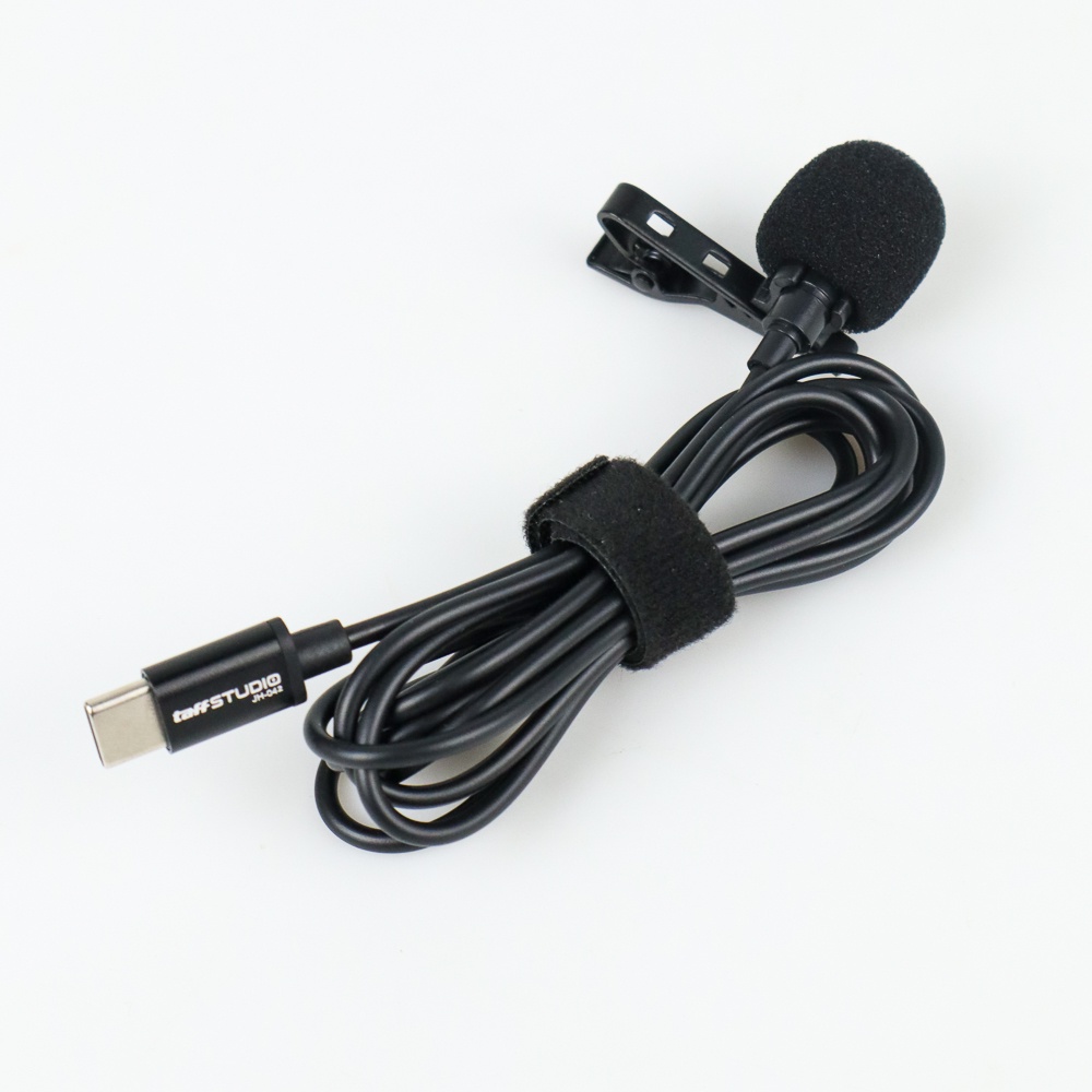 TaffSTUDIO Microphone Clip-on USB Type C Lavalier for Smartphone / Tablet - JH-042 - Black