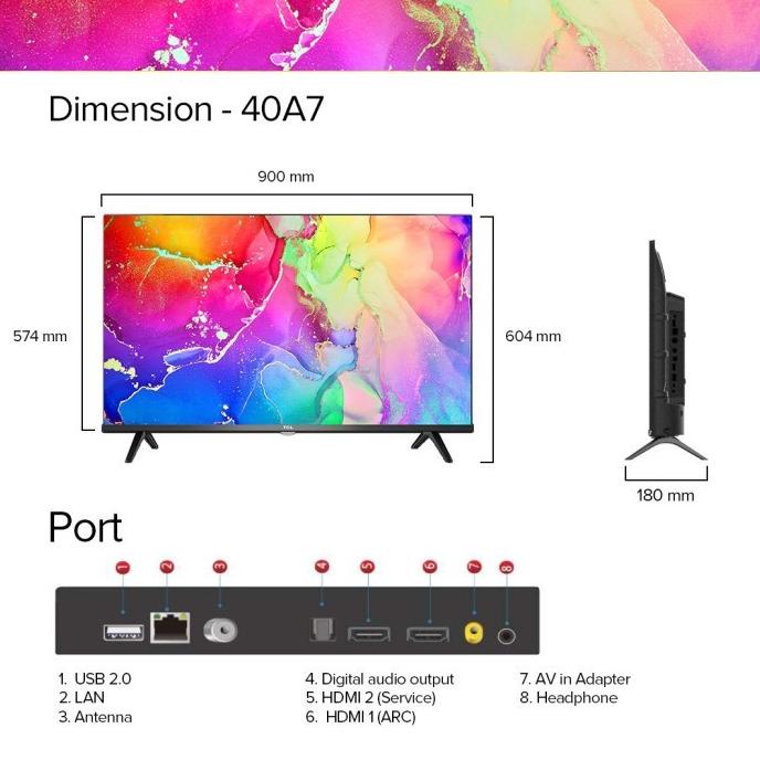 T0P TCL 40 INCH SMART TV LED - 40A7 [ TUKAR TAMBAH ] NICE