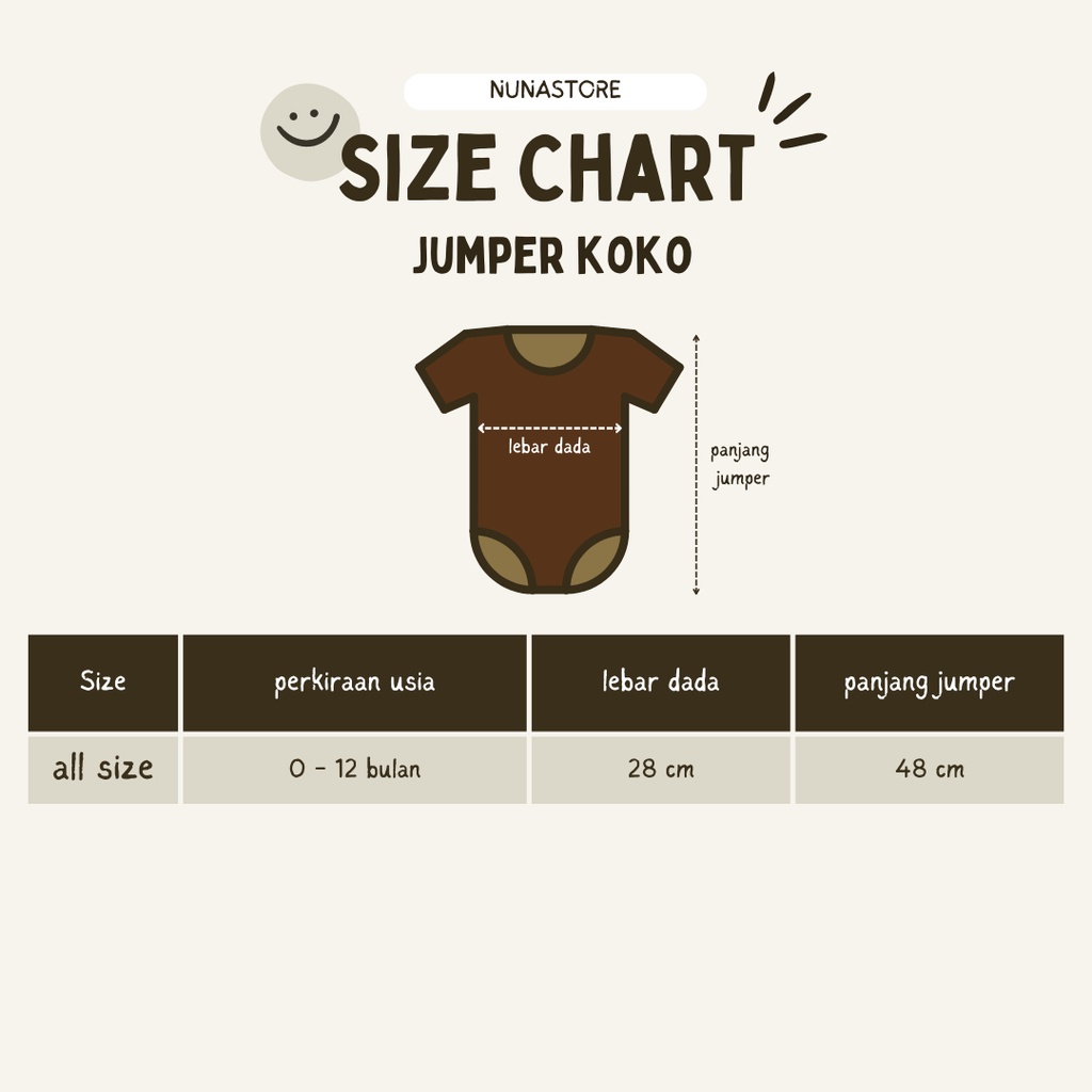 Koko Bayi Jumper Koko Bayi Nuna Store Series untuk Usia Bayi 0-12 bulan / Jumper Koko-01