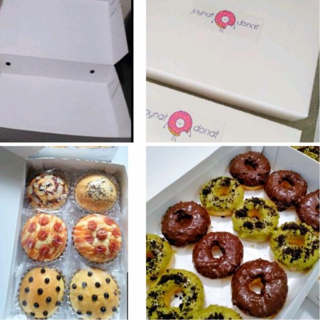 

box donat/ box gift polos isi 1/2 lusin donat per pack isi 35 box - coklt lamnasi30