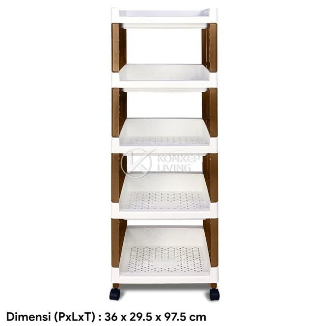 Rak Plastik Serbaguna Susun 5 / Rak Salon / Rak Roda Susun 5 Free Roda