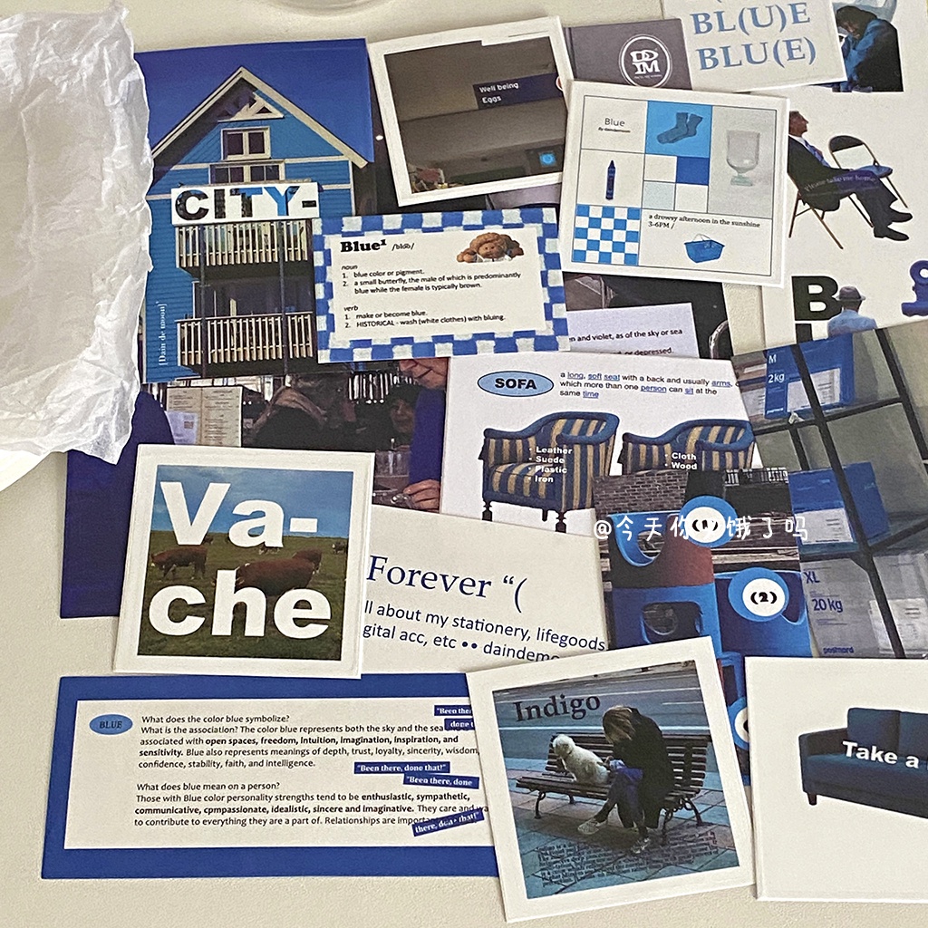 Stiker Kartu Karakter Warna Biru Untuk Dekorasi Case Hp