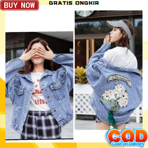 Jaket Jeans Wanita Crop Jeket Oversize Wanita Jaket Wanita Korea Import Cwe Distro Cewek Jins Jaket 