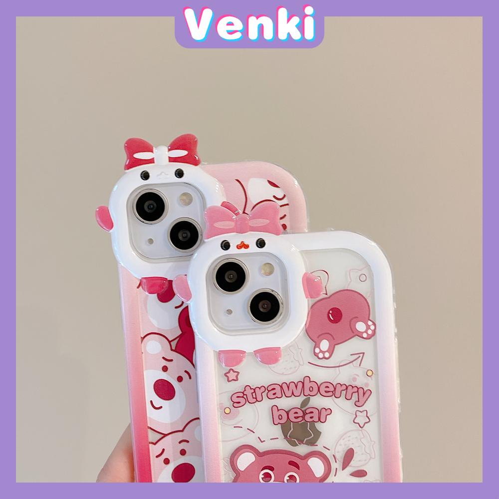 iPhone Case Silicone Soft Little Monster Case Glossy Cute Pink Bear Airbag Shockproof Protection Camera Compatible For iPhone 14 Pro Max 13 12 11 Pro 7 8 Plus XR