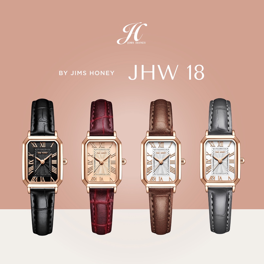 Jims Honey - JHW 18 Jam Tangan Kulit Wanita - Strap Croco Kecil - Free Exclusive Box