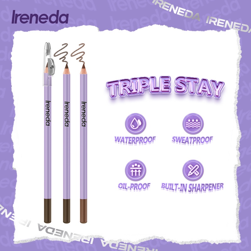 Ireneda Eyebrow Pencil Precision And Sharpener Eyebrow Pensil Alis Ireneda Eyebrow Pencil Waterproof