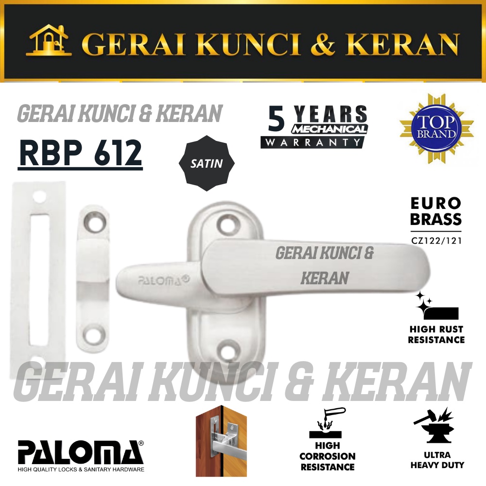 PALOMA RBP 612 Rambuncis ELISA Grendel Slot Kunci Jendela