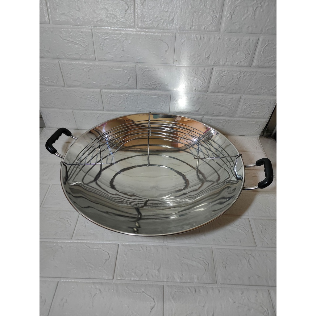 MASPION WAJAN STAINLESS + TEMPURA RACK 40 CM MASPION / WAJAN ANTILENGKET