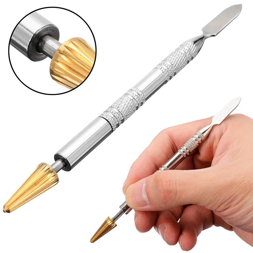 

Dual-purpose 2 Brass Head Leather Edge Oil Gluing Dye Pen Paint Roller Tool