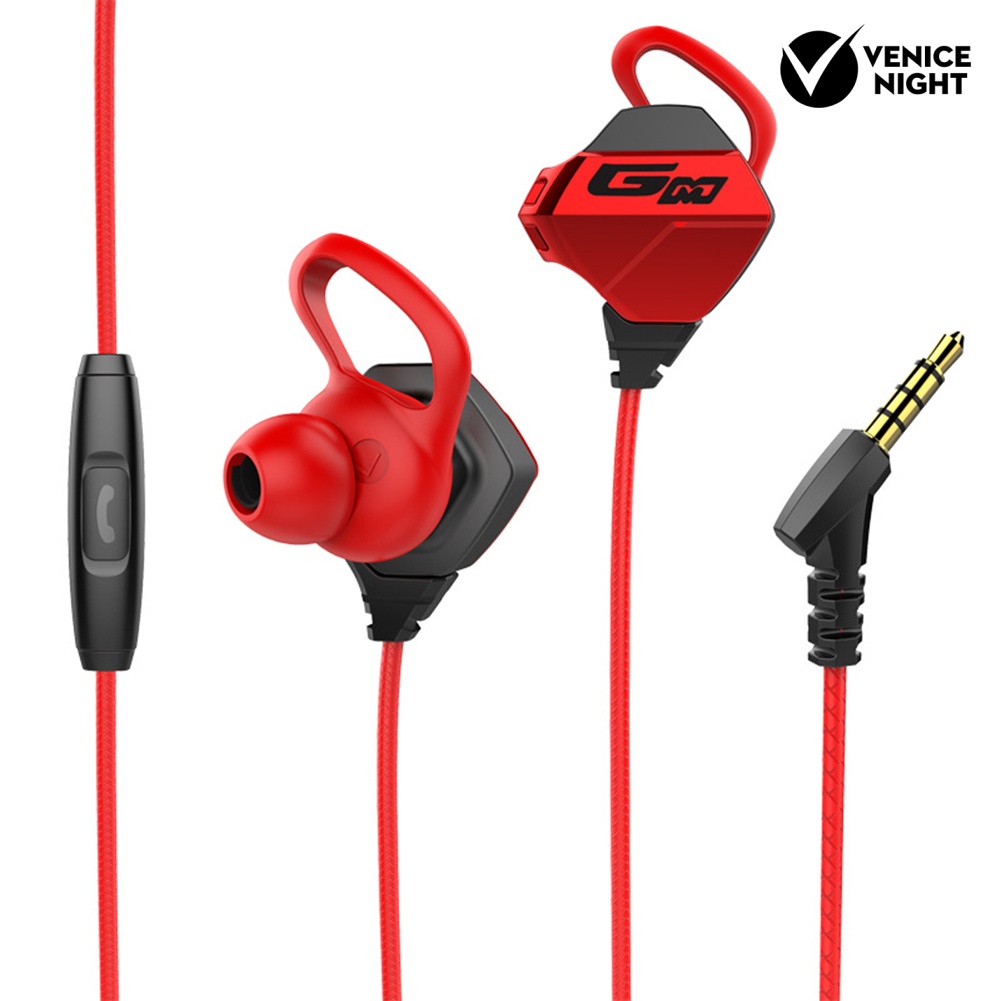 (VNEP) (Berkabel) 3.5mm Universal In-Ear Earphone Noise Reduction Gaming Headphone dengan Mic