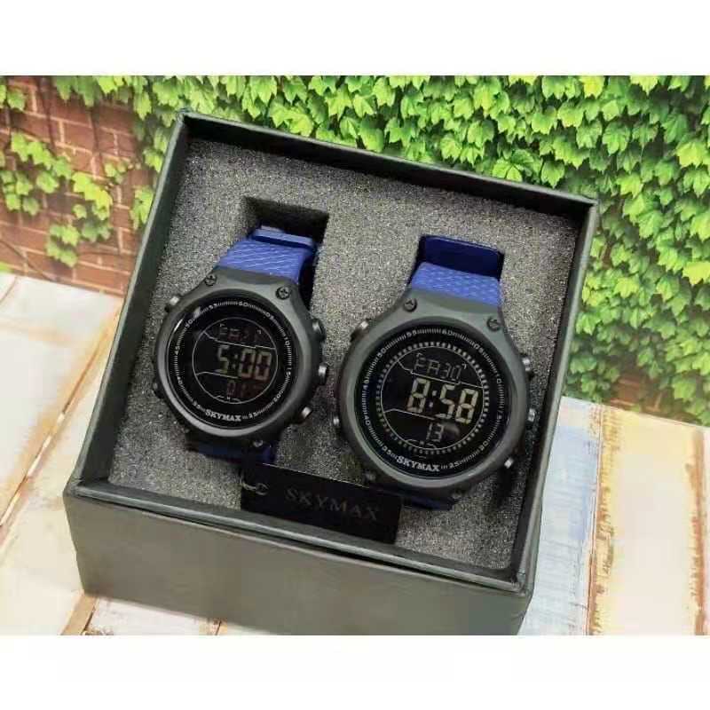 BISA COD - JAM TANGAN COUPLE SKYMAX ORIGINAL MILITARY WATER RESISTANT