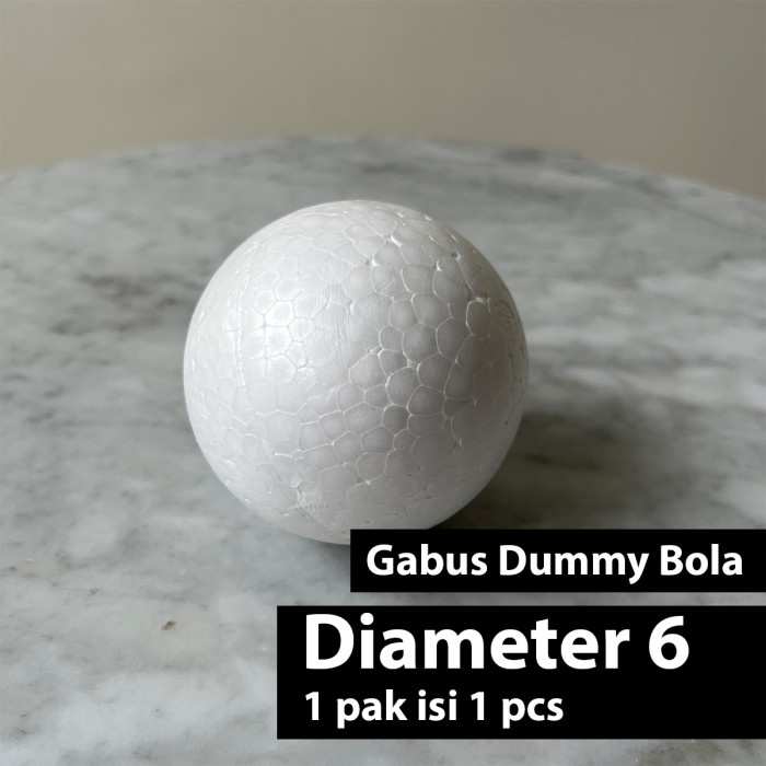 

Bola Gabus Sterofoam 6 cm (1pcs) / Styrofoam Bulat / Dummy Ball