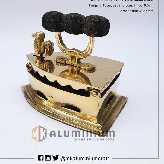 Miniatur Setrika Kuno - Seterika Arang - Setrika Mini Kuningan