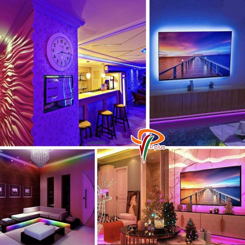 [ Pplus ] PAKET LAMPU LED STRIP 5050 2835 RGB 5M / SENSOR MUSIK BLUETOOTH / IP44 RGB REMOTE LAMPU HIAS WARNA WARNI LAMPU KAMAR AESTHETIC / Lampu led dekorasi  kamar / Lampu Led Double Tape Tempel /Lampu Hiasan Dinding MURAH / KUAT