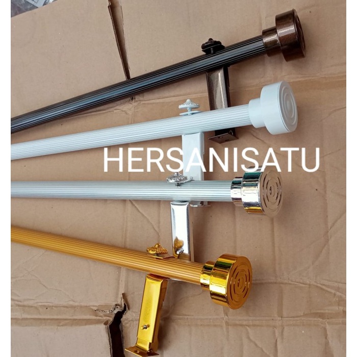 Gorden Rollet Tiang Gorden Rel Gordyn Full Set Besi Gorden Pintu Mini Tabung